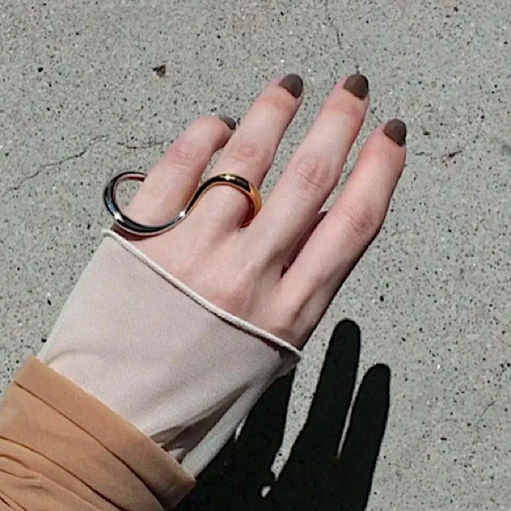 Sterling Silver Geometric Ring, Versatile, Creative, Design, Unique, Trendy